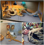 Reptile Carpet,Bearded Dragon Tank Accessories,Reptile Mat, Leopard Gecko Substrate,Bearded Dragon Tank Flooring,Snake,Tortoise Bedding(18" × 79 ", 2 PCS Grey Thicker Mat)