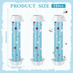 12 Pcs Sticky Fly Trap Fly Stick Indoor Outdoor Long Lasting Adhesive Fly Catcher with Hanging Hook for Wasps Gnats Bugs Insects Moths Fruit Flies Mosquitoes Spiders Fleas (Sky Blue, White)