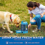 Dog Water Bowl Dispenser 77oz, Large Pet Dog Water Bottle Portable with Pull-Out Travel Water Bowl for Dogs, Portable Water Bowl for Dogs on The Go, Camping Essentials Hiking Traveling Accessories
