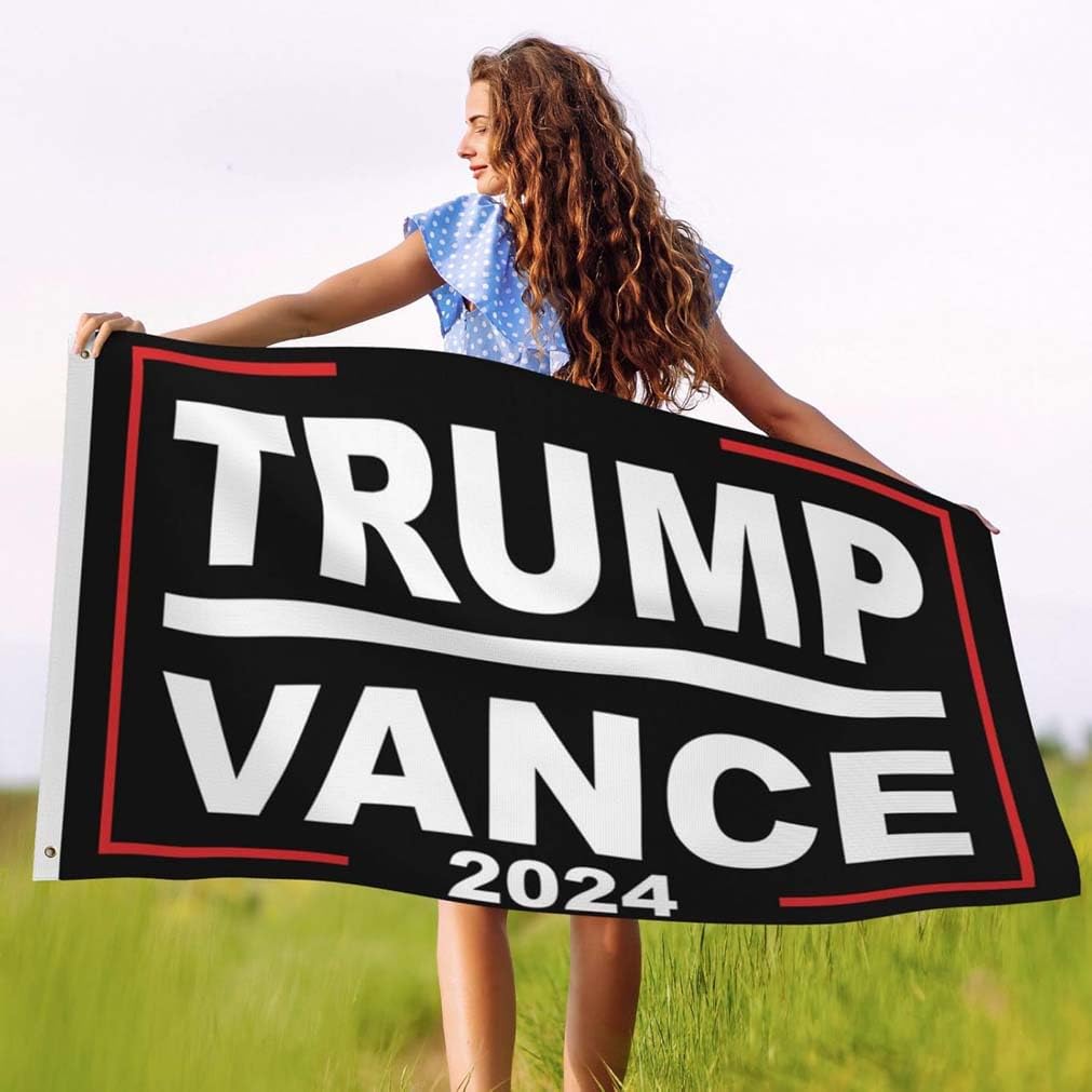 Trump Vance 2024 Flag 3x5 Donald Trump J.D. Vance 2024 America President Flags Made in USA Outdoor Double Sided 3 Ply Heavy Duty Banner with 2 Brass Grommets UV protection Fade Resistant for Indoor Outdoor Decor Gift