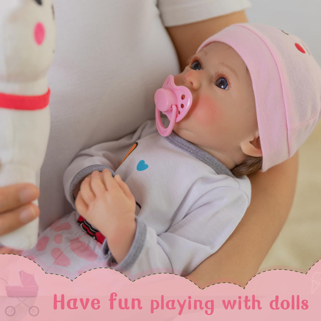 DAYOFF KIDS Reborn Baby Dolls, 18 Inches Realistic Baby Doll That Look Real，Christmas/Birthday Baby Dolls Gift for Kids Age 3+ (Lisa.M)