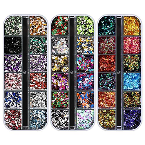 Artdone 12 boxes Nail Rhinestones,Nail Gems Nail Diamonds,Nail Art Studs Nail Crystals Nail Sequins for Nails Kit with 1 Tweezers and 3 Pen for Nail Art Supplies Accessories……