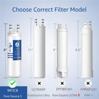 4U PURE Compatible with WF3CB Refrigerator Water Filter, Replacement for Pure Source 3, 706465, 242086201, 242086203, 242294501, 242069601, AP4567491, S3412266, WF425, Height 9 inches, 1 Pack