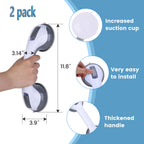 2 Pack Grab Bars for Bathtubs and Showers, Shower Handles for Elderly Seniors bar Bars Safety Elderly Suction 500 lbs Cup and Walls bathtubs Handicap He