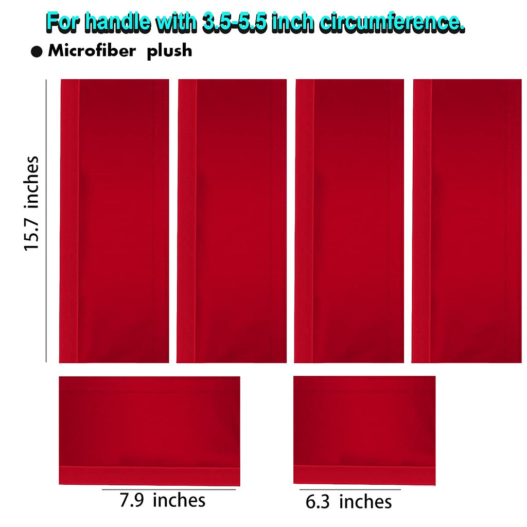 Volecy 5 PCS Refrigerator Door Handle Covers, Velvet Christmas Red Decors Keep Appliance Clean for Fridge Microwave Stove Bathroom Keep Off Stains Dust Fingerprint Prevent Spread (Red)