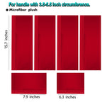 Volecy 5 PCS Refrigerator Door Handle Covers, Velvet Christmas Red Decors Keep Appliance Clean for Fridge Microwave Stove Bathroom Keep Off Stains Dust Fingerprint Prevent Spread (Red)