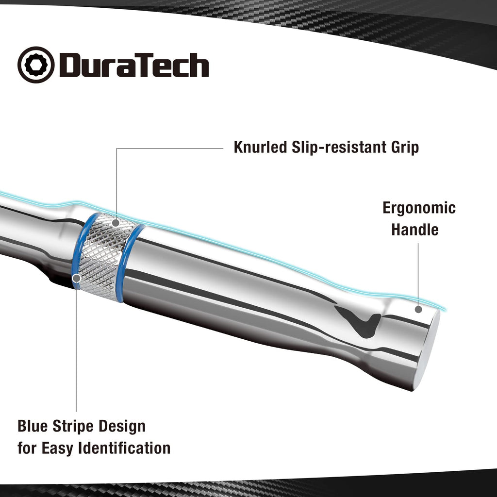 DURATECH 1/2-Inch Drive Ratchet, 90-Tooth Quick-release Ratchet Wrench, Reversible, Cr-V Made, Full Polished, Stocking Stuffers for Men Women Gifts for Men Gifts for Women