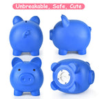 PJDRLLC Piggy Bank, Unbreakable Plastic Money Bank, Coin Bank for Girls and Boys, Medium Size Piggy Banks, Practical Gifts for Birthday, Easter, Christmas (Dark Blue)