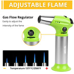 TBTEEK Butane Torch T901, Kitchen Torch Cooking Torch with Safety Lock & Adjustable Flame for Cooking, BBQ, Baking, Brulee, Creme, DIY Soldering(Butane Not Included), Green