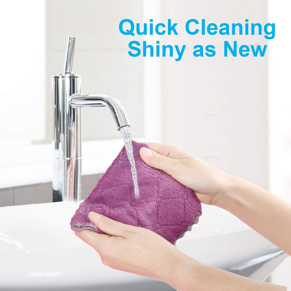 OstWony 12PCS Kitchen Towels Dish Cloths, Reusable Cleaning Rags 10x6in