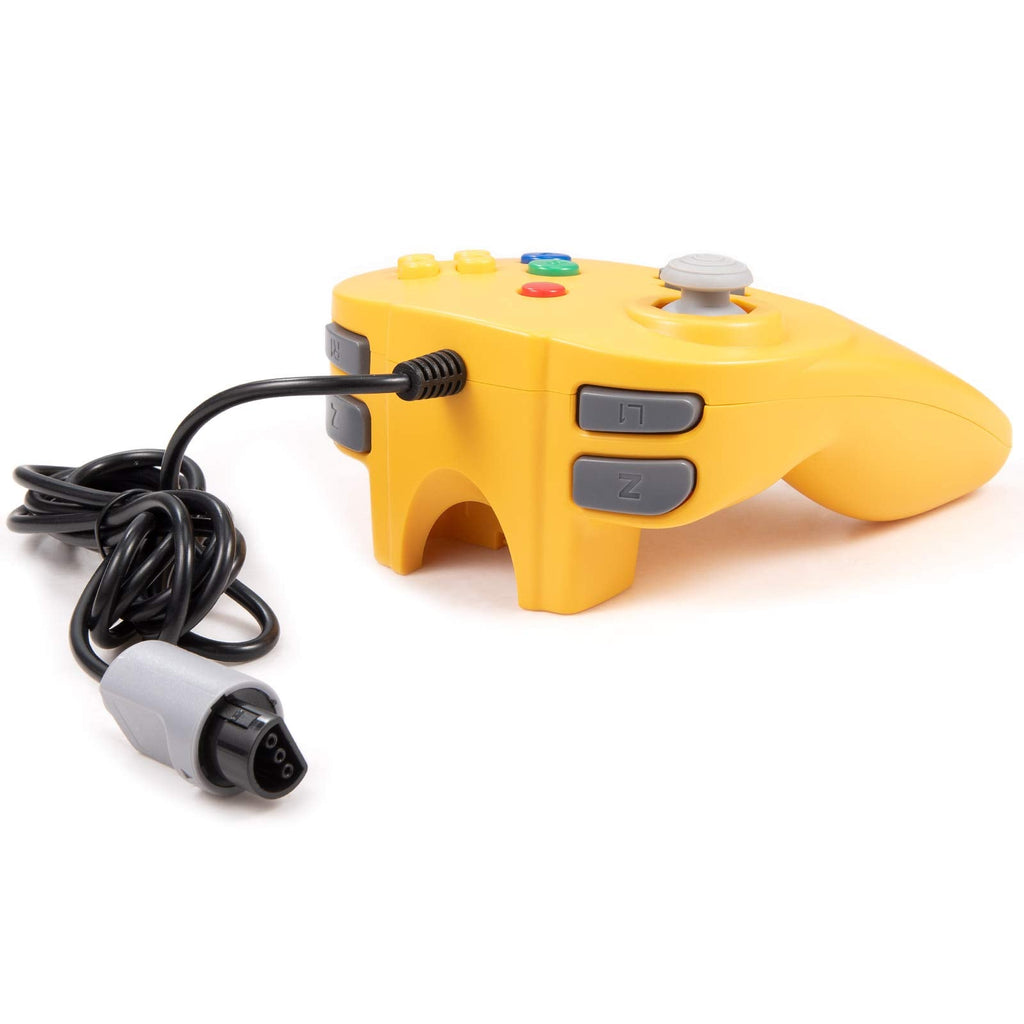 KIWITATA kiwitatá Retro N64 Mini Controller,Classic Wired N64 Game 64-bit Upgraded Joystick Controller for Video Game Console N64 System Yellow