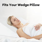 HOMBYS Cooling Bed Wedge Pillow Cover Q-max 0.4 Cool Pillowcases Super Soft & Skin-Friendly with Zipper Design, Removable & Machine Washable Pillowcase, (White, 25"x25"x8")