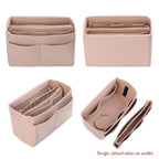 Purse Organizer Insert, Felt Bag Organizer with Metal Zipper, Handbag & Tote Shaper, For Speedy Neverfull Tote, 7 Sizes(Medium, Beige)