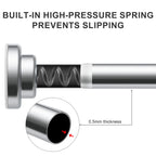 Ausemku Shower Curtain Rod Tension - 26-76 Inch Never Rust Non-Slip Spring Tension Curtain Rod No Drilling Stainless Steel Curtain Rod Use Bathroom Kitchen（Silver）