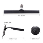 Ettori Shower Squeegee for Glass Doors, Squeegee for Shower Glass Door, Window and Car Glass, Mirrors - All-Purpose Stainless Steel Squeegee, 10 Inches and Black