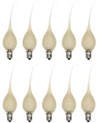 Creative Hobbies® Country Style Silicone Dipped Candle Light Bulbs (Pkg of 10 Bulbs) ~ 5 Watt Pearlized Silicone, Gold Glow