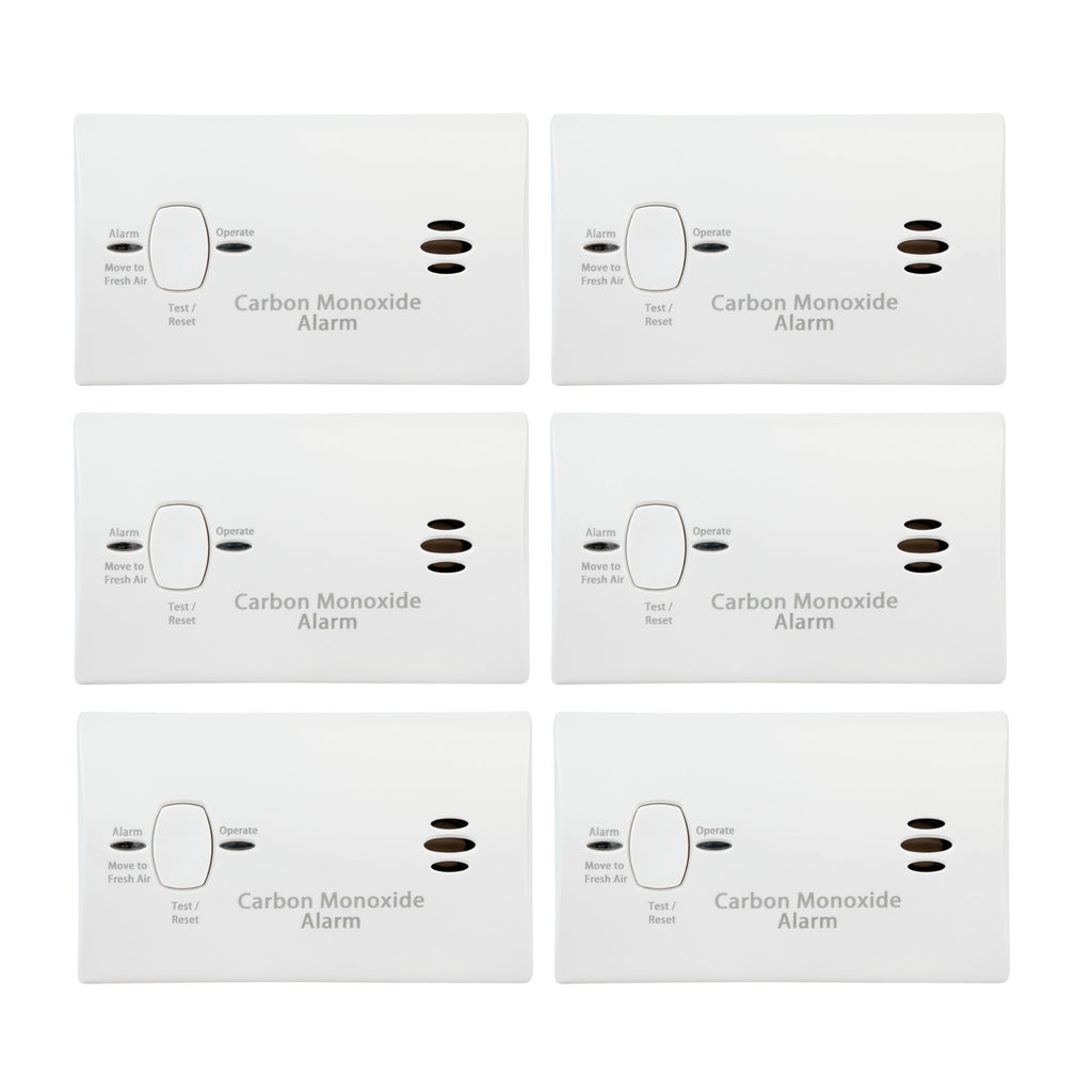 Kidde Carbon Monoxide Detector, Battery Powered CO Alarm with LEDs, Test-Reset Button, Low Battery Indicator, Portable, 6 Pack