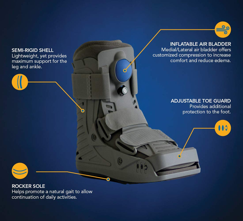 United Ortho USA16119 360 Air Walker Ankle Fracture Boot, X Large, Grey