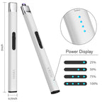 REIDEA Lighter R1 Flat Electronic Candle Lighter, Windproof Flameless USB Rechargeable Arc Lighter with Safe Button and Power Indicator for Candle, BBQ and Fireworks, White