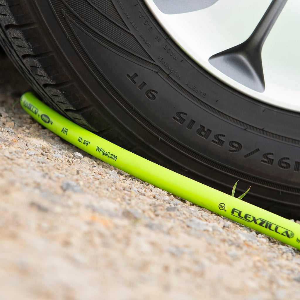 Flexzilla Air Compressor Hose, 3/8 in. x 50 ft., 1/4 in. MNPT Fittings, No-Kink, All Weather, Lightweight, Premium Hybrid Polymer, 300 PSI, ZillaGreen