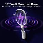 Qualitell Electric Fly Swatter Racket Rechargeable Handheld Bug Zapper 4000V with 2 Stand Base, Large Mosquito Killer with Power Display for Indoor Outdoor