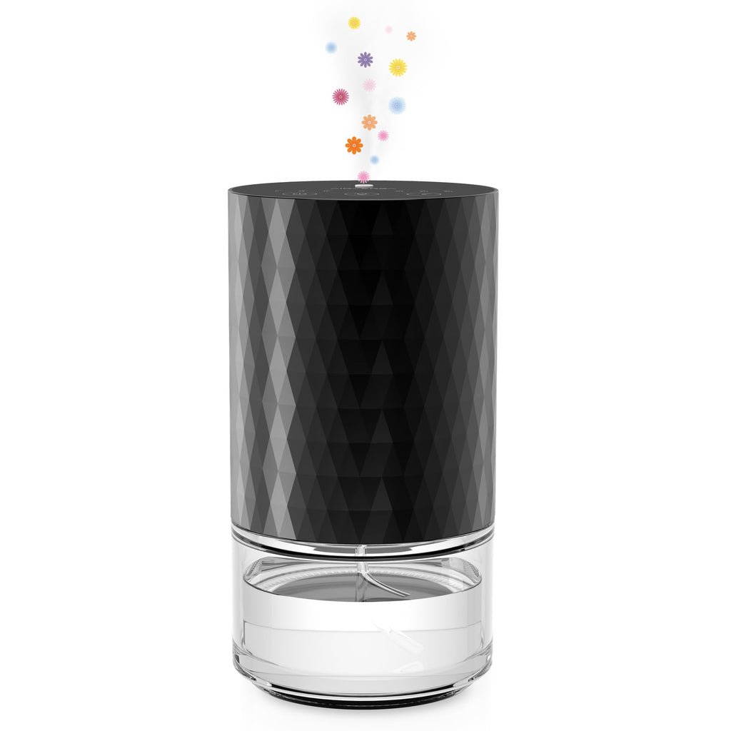 Airversa Waterless Diffuser for Essential Oil 𝟭𝟬𝟬𝗺𝗹 Capacity Battery Operated Aromatherapy Nebulizer Mini Scent Air Machine 1/2/3H/Continous 3 Mist Level 3 Lighting Effects(Scenta Shine Black)