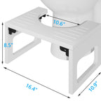 AmazerBath 8.5 Inch Bamboo Toilet Stool Collapsible Toilet Poop Stool for Bathroom, Adults - White