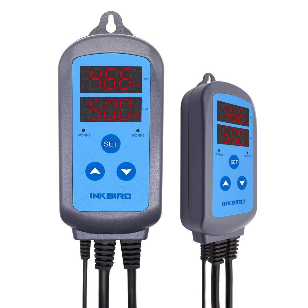 INKBIRD Humidity Controller IHC200 Inkbird Humidistat Mushroom Greenhouse Pre Wired Outlet Dual Stage Humidifier Dehumidifier.