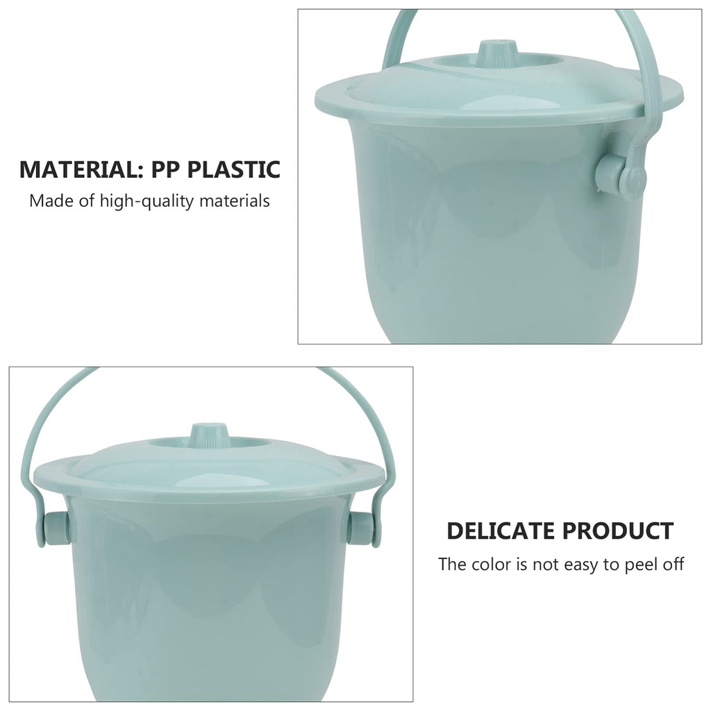 DOITOOL Chamber Pot with Lid Handle Urine Pots Urine Bucket Potty Urinal Bottle for Home Blue