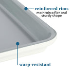 Sur La Table Kitchen Essentials Bake Sale Large 18 X 13 Inch PFA Free Ceramic Nonstick Cookie/Baking Sheet - Linen White