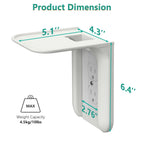 Outlet Shelf Wall Holder, Bathroom Shelf up to 10lbs Standard Vertical Duplex Wall Organizer for Smart Home Decor Space Saving Power Tools, Toothbrush (OLS001-W), 1 Pack, White