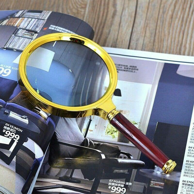20X HD Magnifying Glass (Full Size-90mm) for Desktop, Collectors, Youth and The Elderly. Also Two (2) Credit Card Sized Magnifiers for Shopping, Reading Mobile Phones or dosing Medicine.