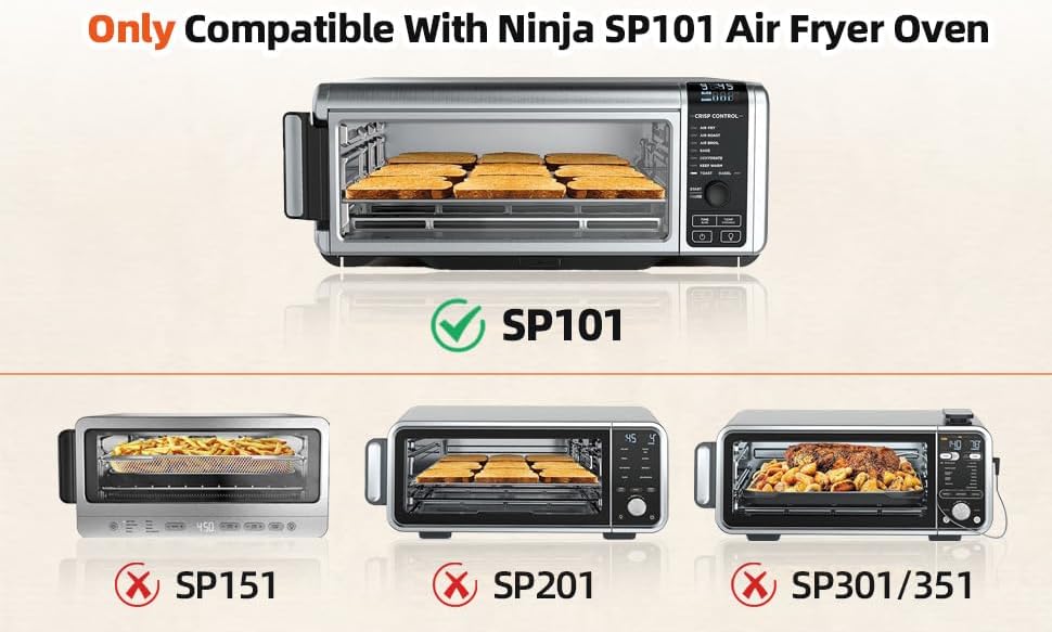 Replacement Baking Pan Air Fryer Basket for Ninja Foodi SP101 Air Fryer Oven, Stainless Steel Mesh Basket and Non-stick Baking Tray for Ninja Digital Air Fry Countertop Oven