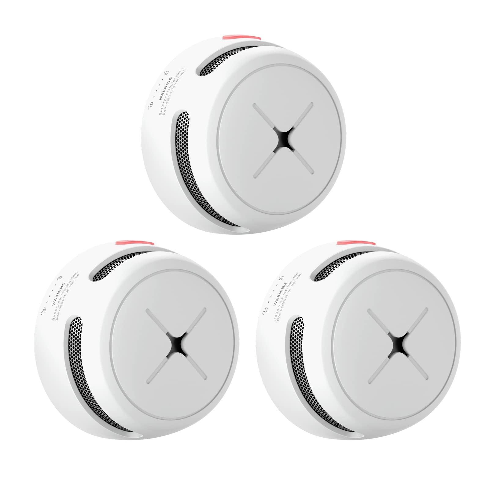 AEGISLINK Smoke Detector 10-Year Battery with Test/Silence Button, Fire Alarm with Photoelectric Sensor, Low Battery Warning, S500 (Independent, 3-Pack)
