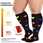 Iseasoo Plus Size Compression Socks for Women & Men Wide Calf 20-30mmhg Extra Large Support Socks for Nurses Circulation(2XL)