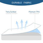Full Size Mattress Protector Waterproof Mattress Topper Pad Cover Fitted Bed Sheets Full up -14'' Terry Super Soft & Breathable & Noiseless Mattress Protector Full Machine Washable