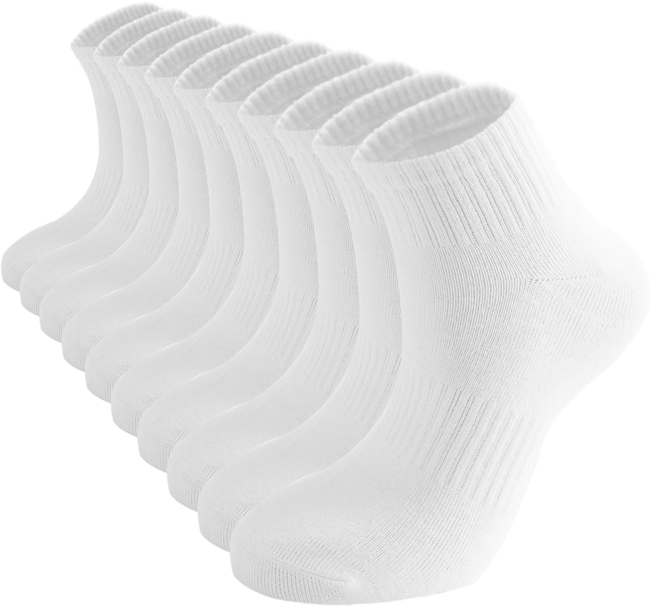 Womens White Ankle Socks Thin Cotton Gym Socks Athletic Mini Crew Socks 5-9