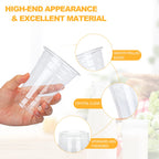 TashiBox 100 Count - 16 Ounce Plastic Cups, Ice Coffee Cups To Go - Crystal Clear PET Party Cups