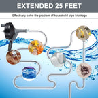 Drain Auger, Clog Remover with Drill Adapter, 25 Feet Flexible Plumbing Snake Use Manually or Powered for Kitchen,Bathrom and Shower Sink, Comes with Gloves(Gray)