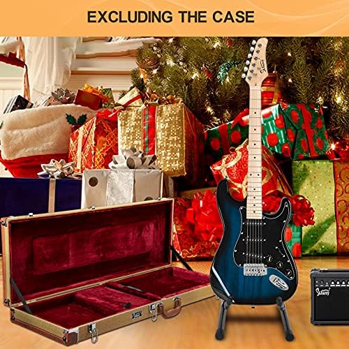 GLARRY Full Size Electric Guitar for Beginner with Amp and Accessories Pack Guitar Bag (Dark blue)