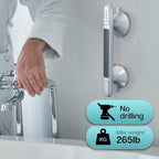 TenderTouches 12-Inch Shower Handle, Bathtub Safety Aids for Disabled and Elderly, Safety Grab Bar Suction Cup, Heavy Duty No Drilling Removable Shower Handrails for Seniors