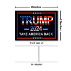 Oligei Trump Yard Signs, Trump 2024 Yard Sign 18" X 12", Trump Yard Signs 2024 Double Sided Fade Resistant, Take America Back Trump Signs for Yard Heavy Duty Metal H-Frames