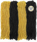 120 PCS Beaded Necklace, 33 IN Mardi Gras Beads, Blackgold Mardi Gras Accessories, Bead Necklace Throw Beads Bulk for Party Parade Event Festival Christmas Pirate Favors Supplies Decor