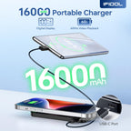 IFIDOL for Magsafe Battery Pack, Wireless Portable Charger for iPhone, (16000mAh) Magnetic Power Bank with (22W) USB-C Fast Charging for iPhone 16/16 Pro/ProMax, iPhone 15 14/13/12 Series - Black