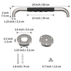 24 Inch Shower Grab Bar w/Anti Slip Rubber Grip, Munzong Stainless Steel Bathroom Grab Bar, Chrome Bathroom Balance Bar,Safety Handrail Support,Handicap Injury Elderly Senior Assist Bath Handle