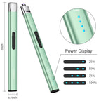 REIDEA Electric Lighter R1 Flat Candle Lighter, Windproof Flameless USB Rechargeable Arc Lighter with Safe Button and Power Indicator for Candle, BBQ and Fireworks, Mint Green