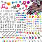 606PCS Nail Charms for Acrylic Nails,Large Letters Puncture Charms Silver and Colourful Alphabet Beads Dice Nail Accessories Nail Art Supplies Manicure Craft DIY