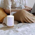 Ceramic Ultrasonic 100ml Aromatherapy Diffuser with Lavender Lemon Orange Peppermint Essential Oils Handcrafted Mist Humidifier Diffuser 7 LED Colors Changing Lights for Home Office