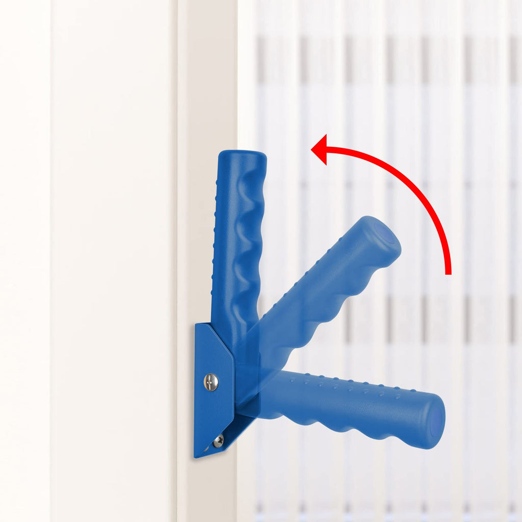 iGuerburn Doorway Flip Assist Handle, Door Assistant Support Grip Handle, Doorway Stair Assist Grab Bar for Elderly or People Who with Balance Issues - Supports Up to 300 Pounds (Blue)