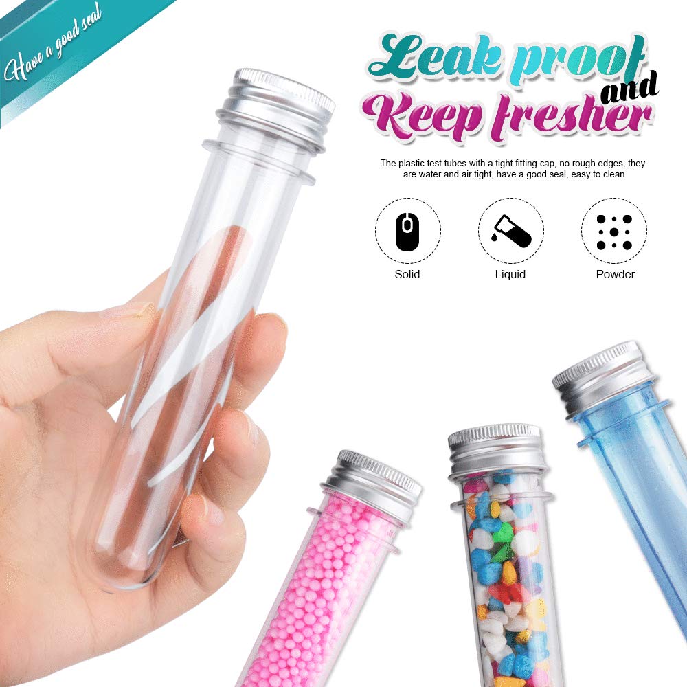 HNYYZL Bestsupplier 30 Pack Science Party Test Tubes 45 ml 25x140mm,Clear Plastic Test Tubes Gumball Candy Tubes, Bath Salt Vials Christmas Birthday Gifts